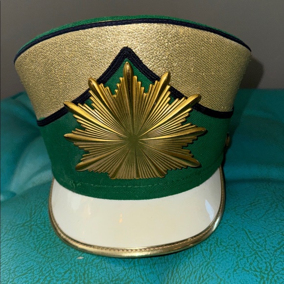 Vintage Ostwald green and gold starburst marching band hat shako - Picture 4 of 16